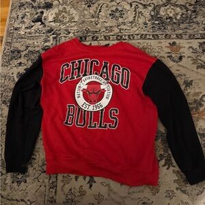 NBA Chicago Bulls Red and Black Crewneck Sweater
